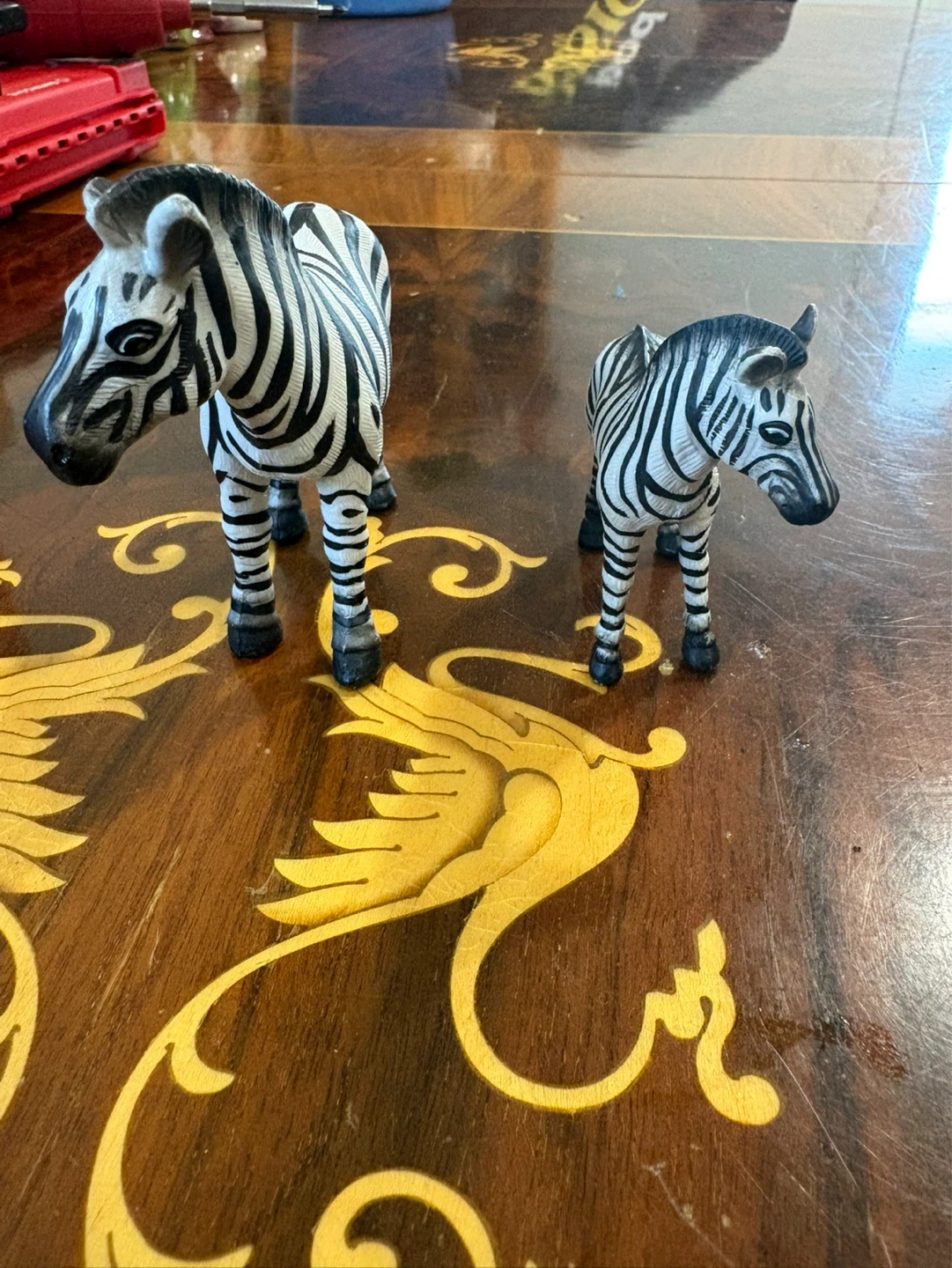 Vintage Schleich Zebra and Foal Toy Figures