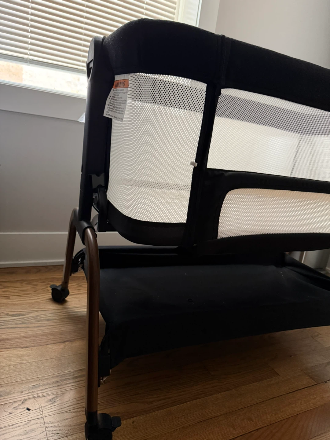 Black Baby Bedside Bassinet with Wheels and Mattress - photo 3