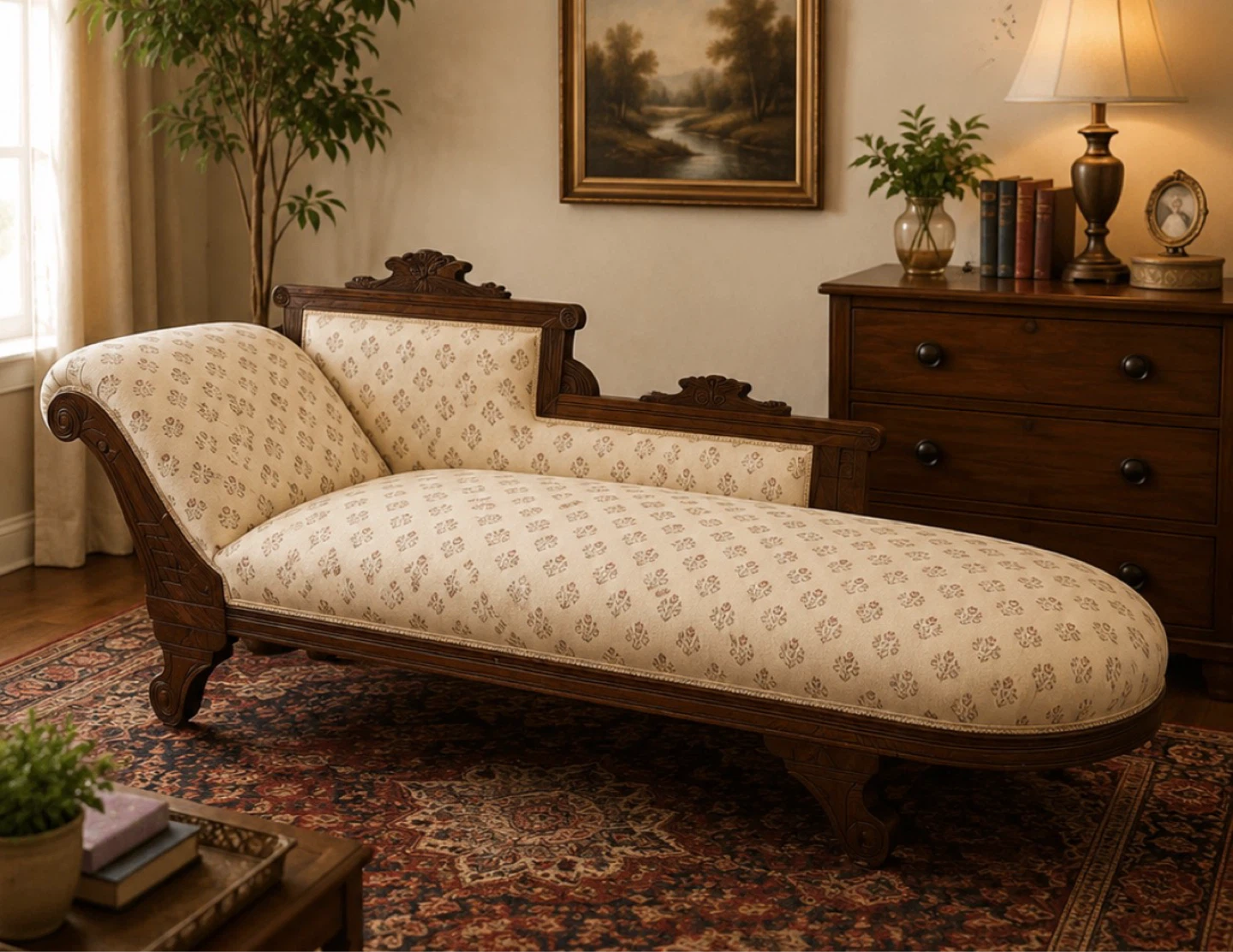 Antique Style Chaise Lounge Chair