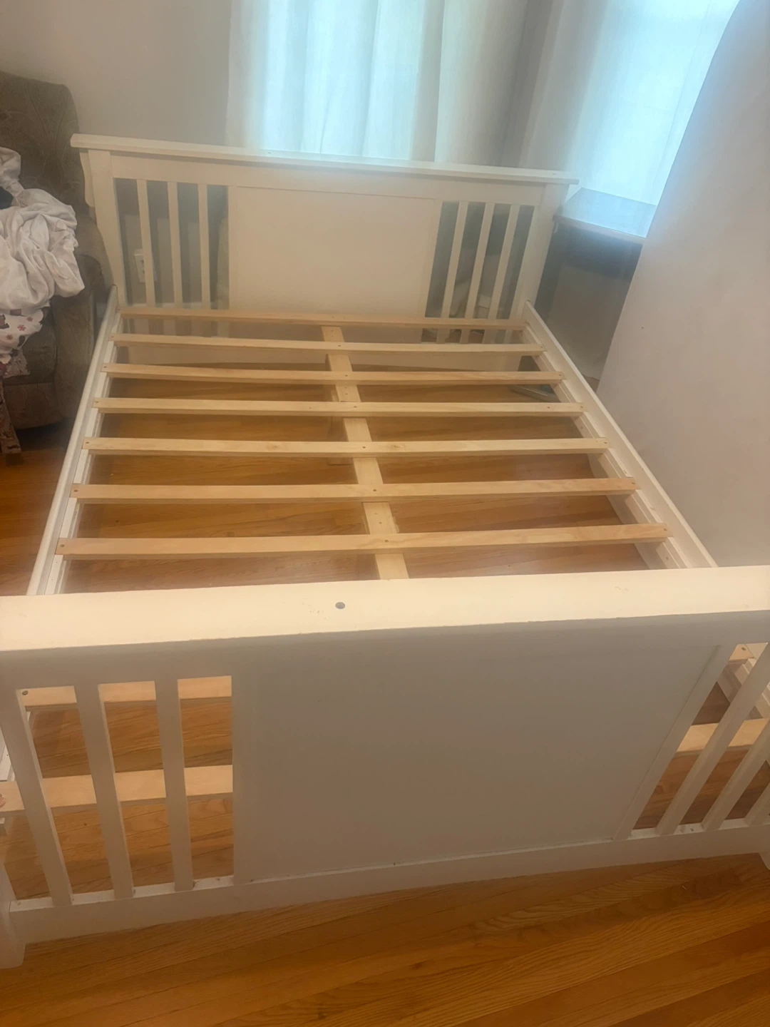 White Wooden Bed Frame