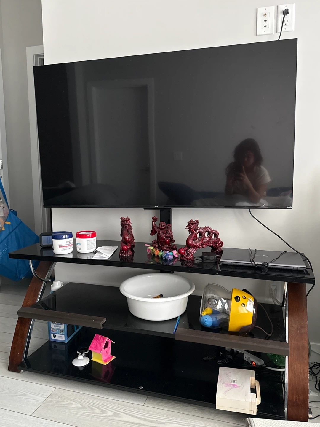 TV Stand with Glass Shelves - Free