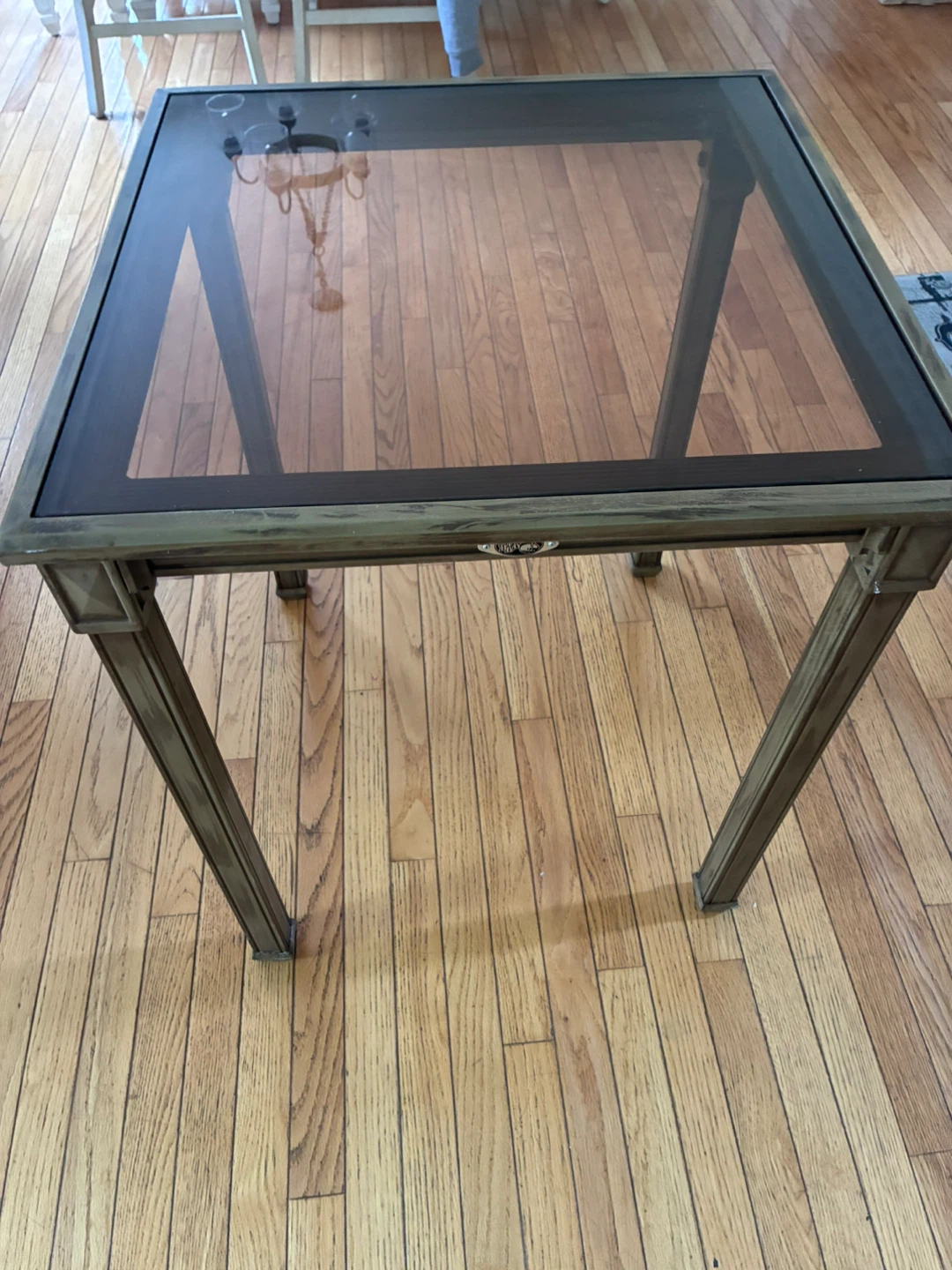 Square Glass Top End Table - photo 2