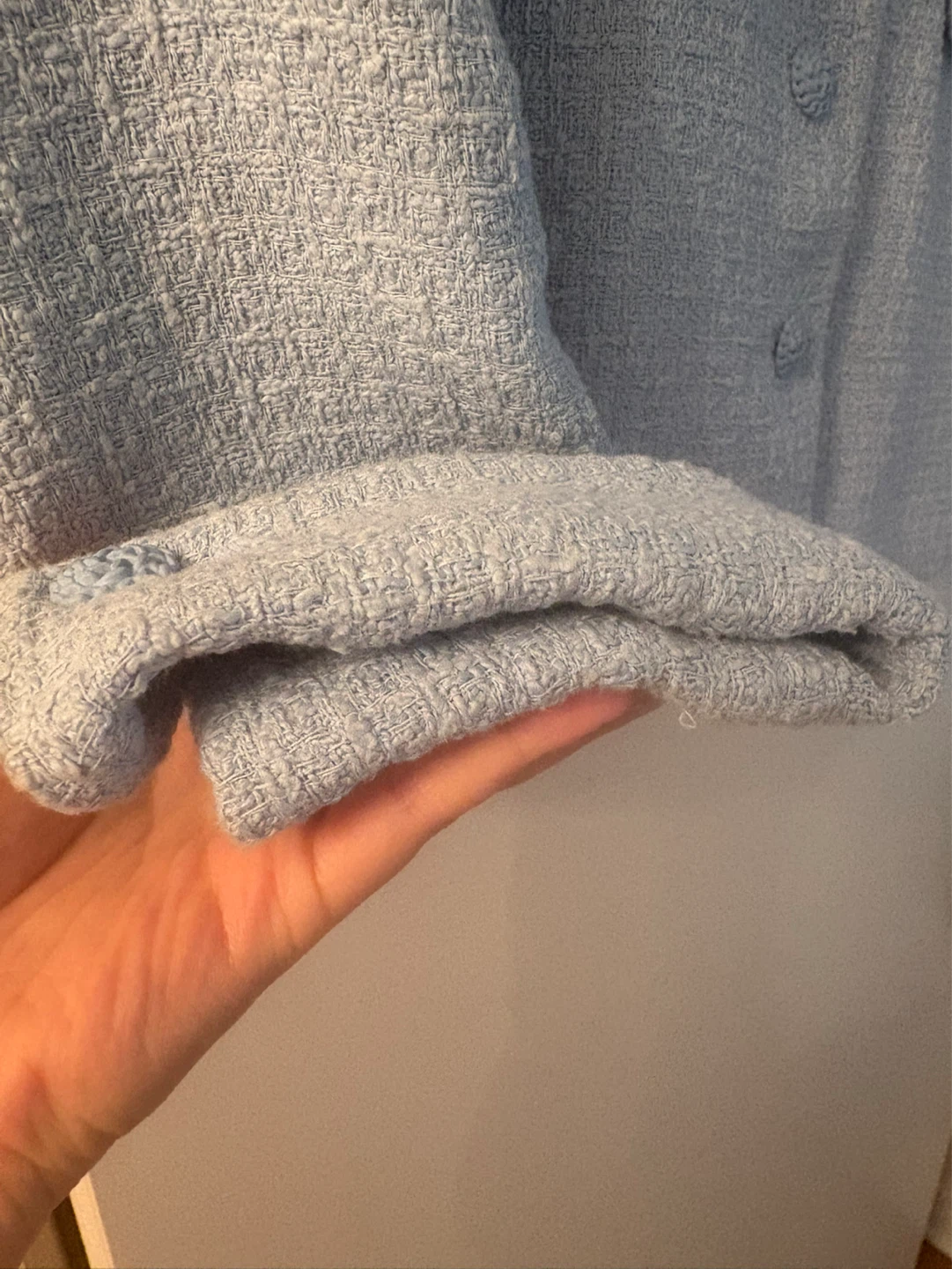 ZARA Light Blue Tweed Cropped Jacket - photo 5