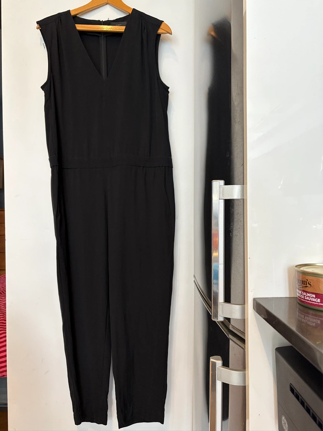 J. Crew Black Sleeveless V-Neck Jumpsuit Size 10 - photo 2