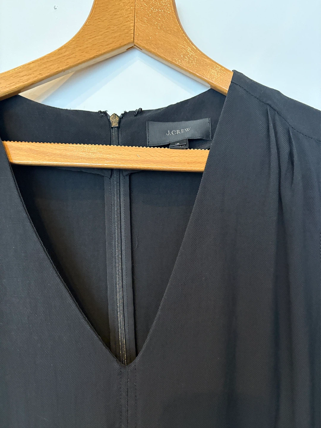 J. Crew Black Sleeveless V-Neck Jumpsuit Size 10 - photo 3