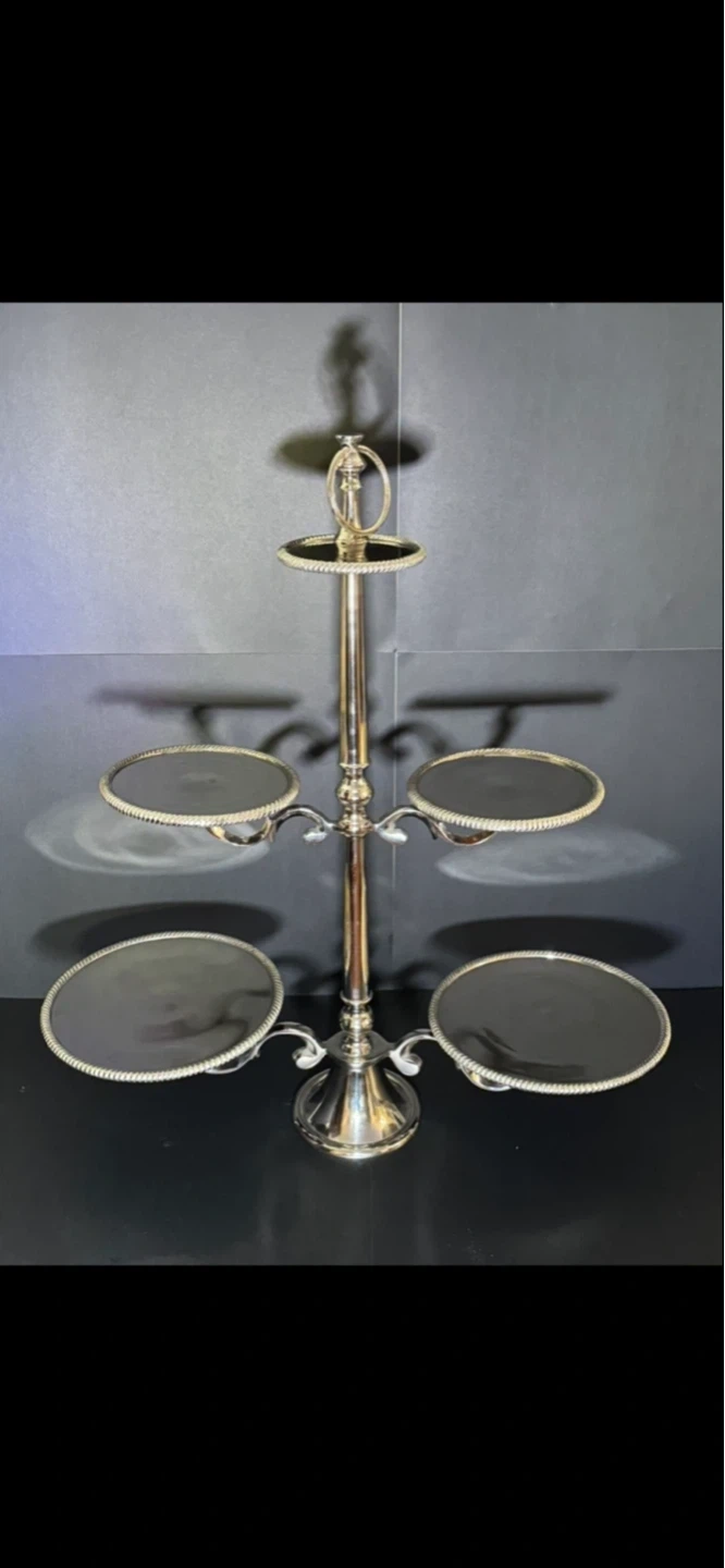 Silver Color Tiered Serving Stand