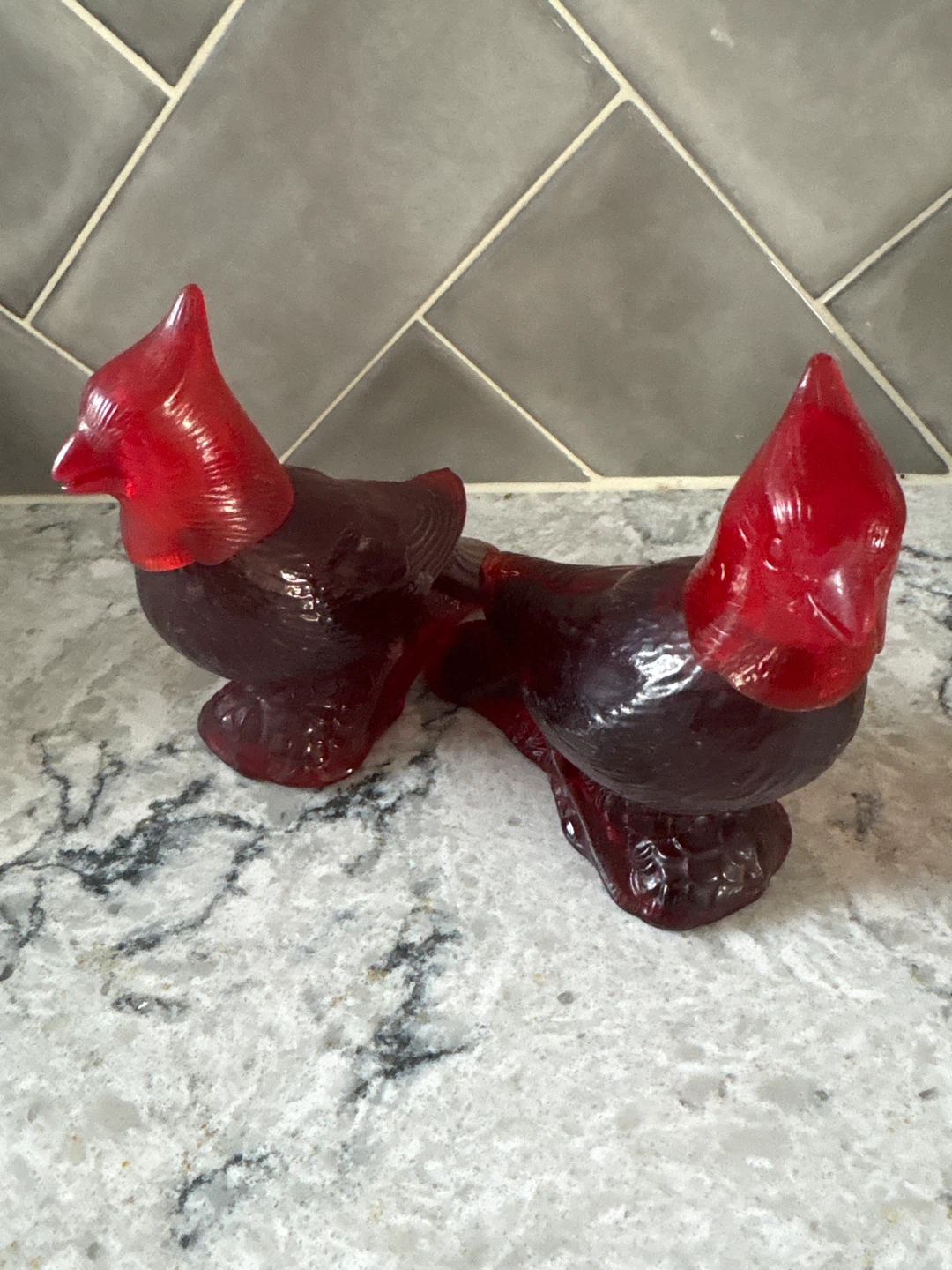 Set of 4 Vintage Glass Bird Figurines - photo 5