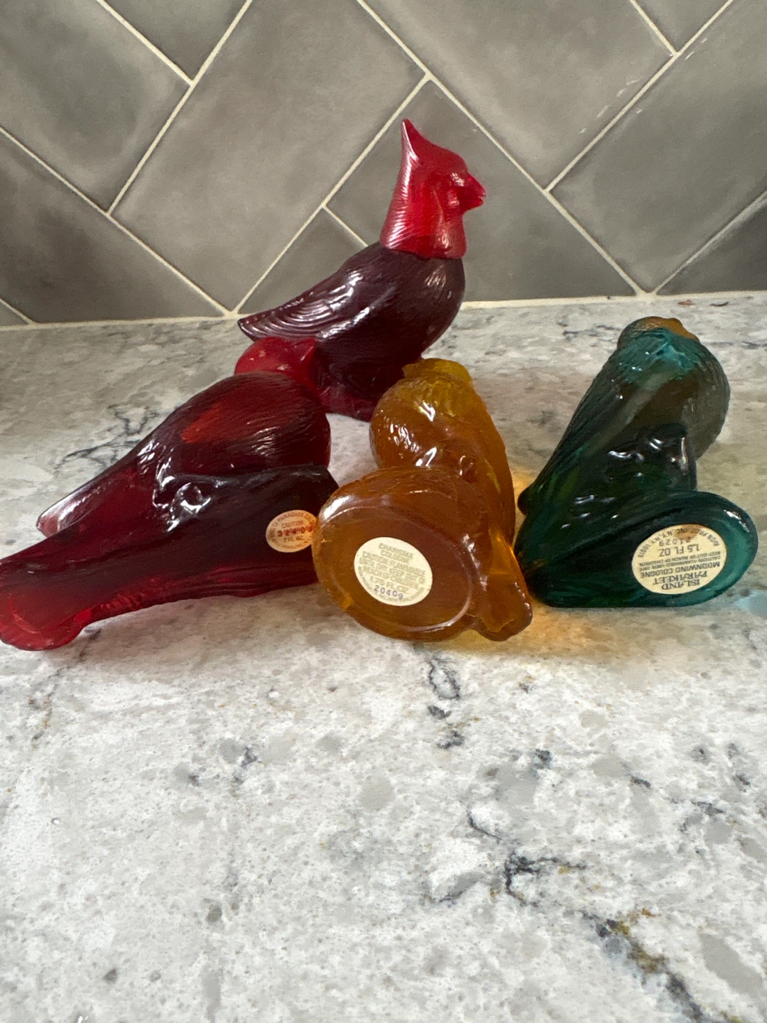 Set of 4 Vintage Glass Bird Figurines - photo 2