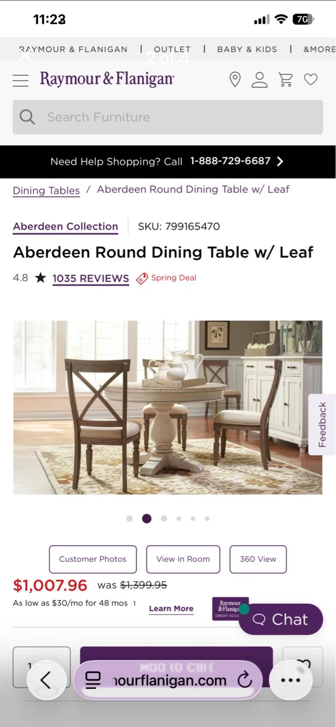 Raymour and Flanigan Dining Table w/ Leaf and 4 chairs - photo 2