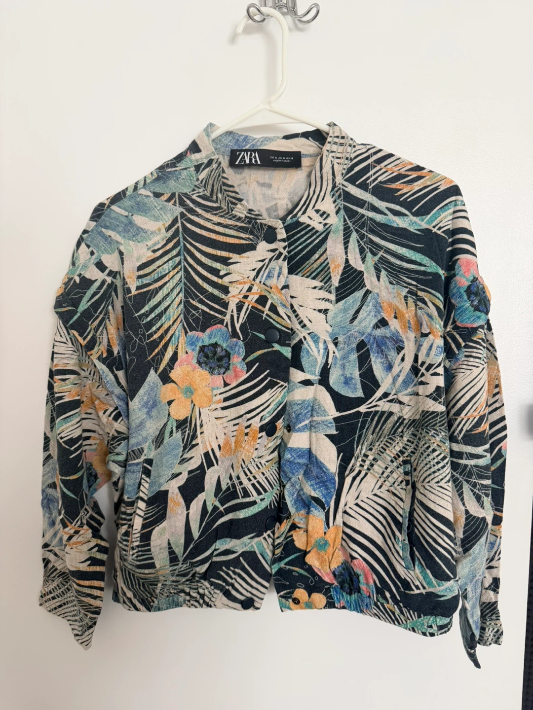 Zara Jacket Women’s Tropical Print Linen Blend Jacket - photo 3