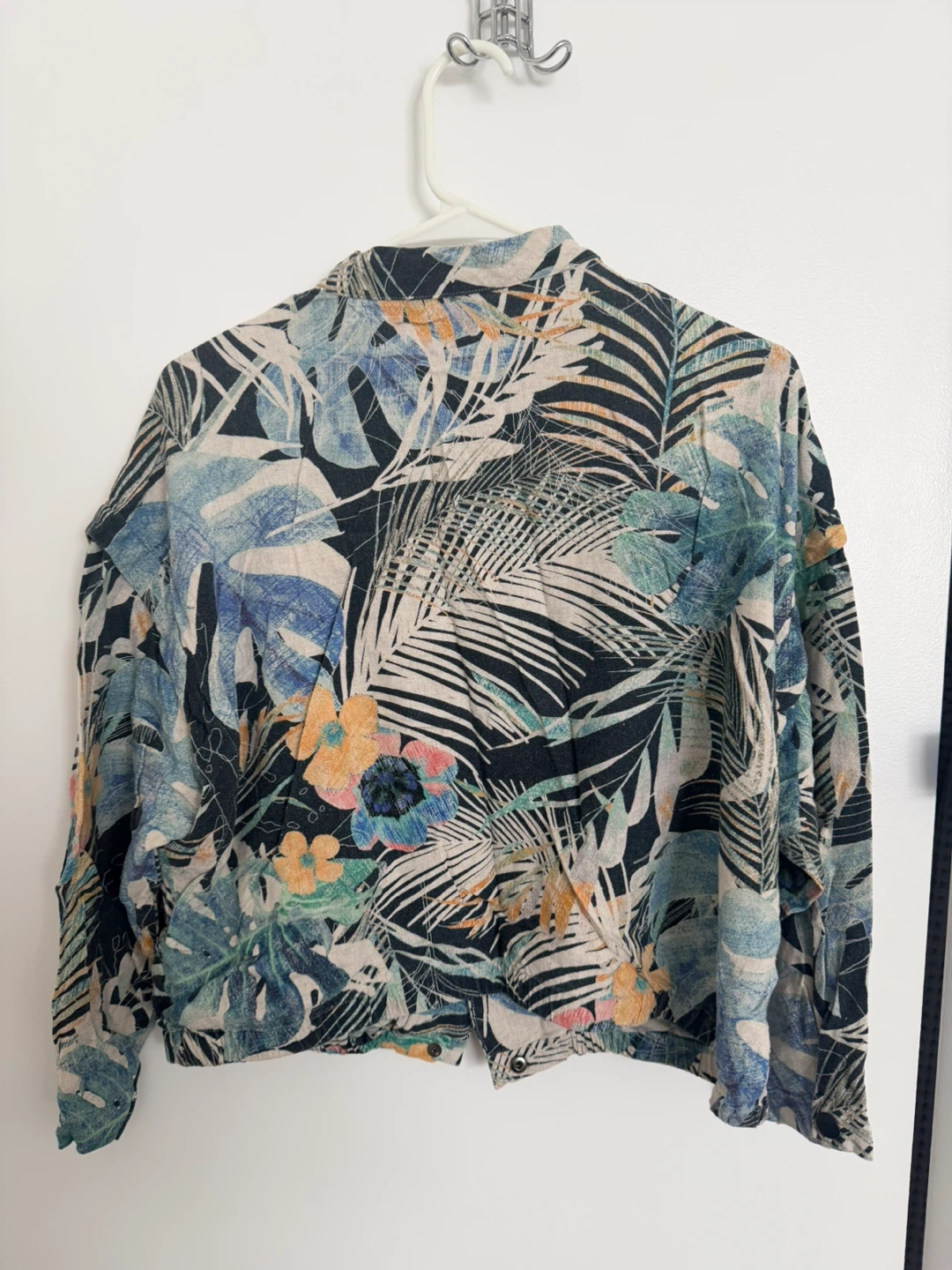 Zara Jacket Women’s Tropical Print Linen Blend Jacket - photo 4