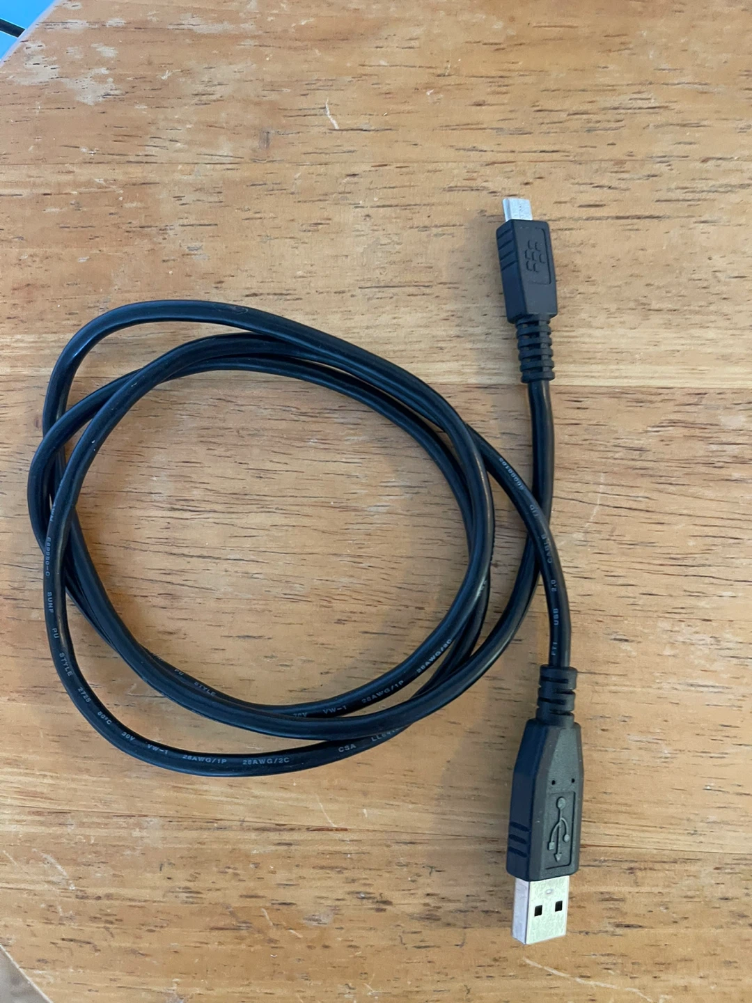 Black USB to Micro USB Charging Cable