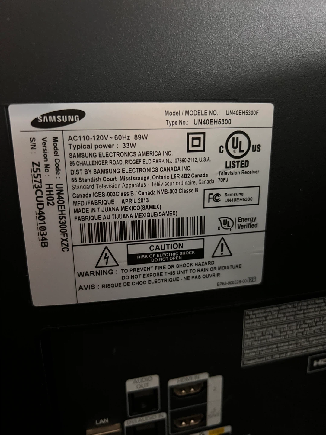 Samsung 40-inch LED TV UN40EH5300F - photo 2