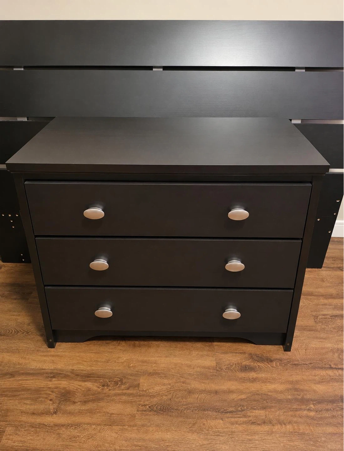 Delivery Available Black 3-Drawer Dresser