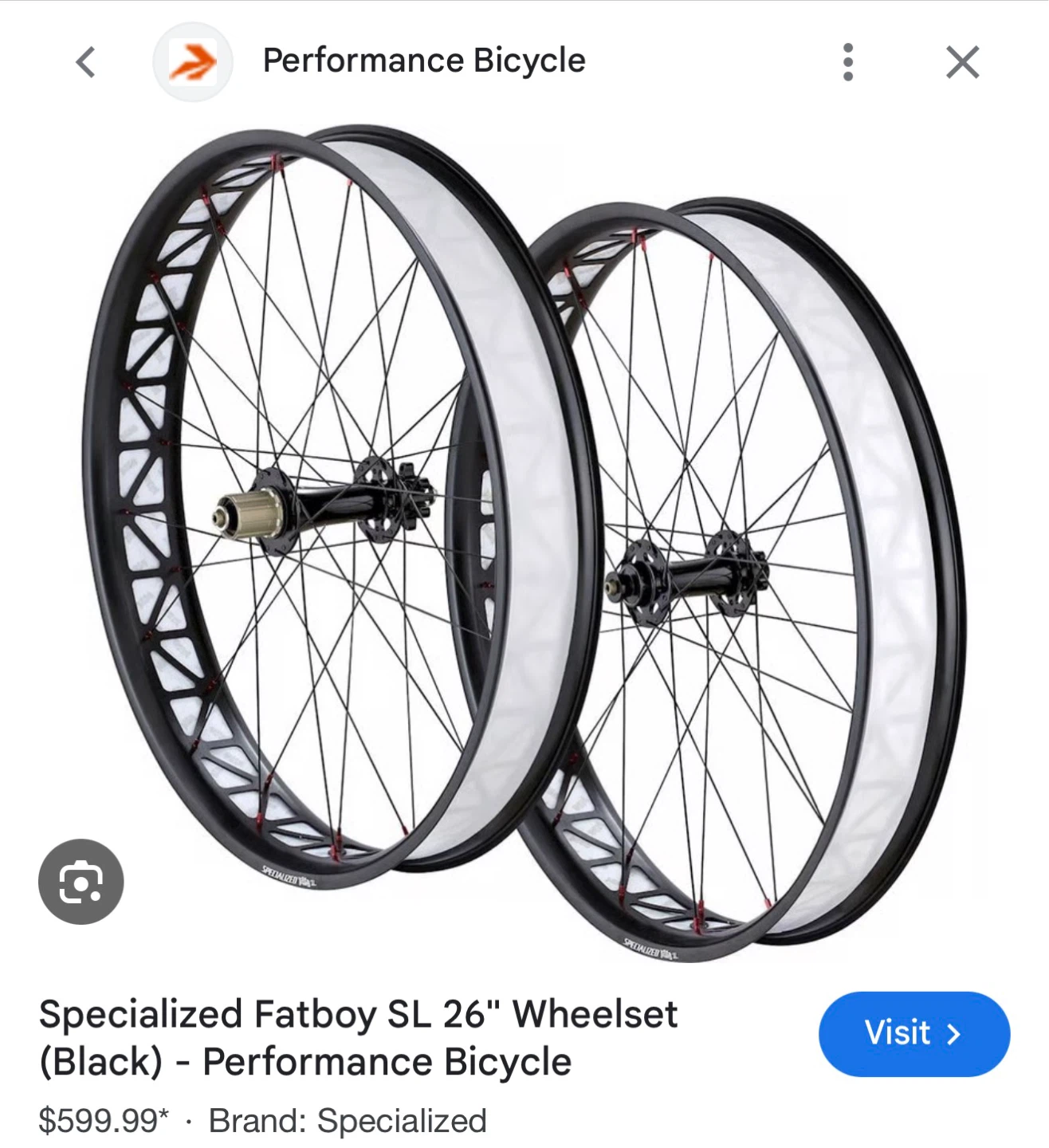 Specialized Fatboy SL 26" Wheelset (Black)