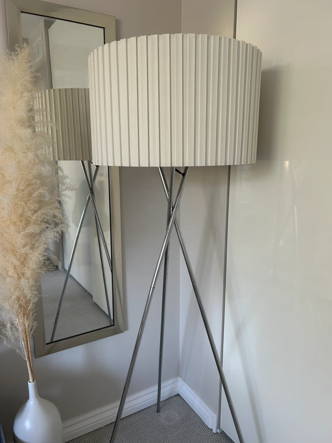 Floor Lamp with Pleated Shade