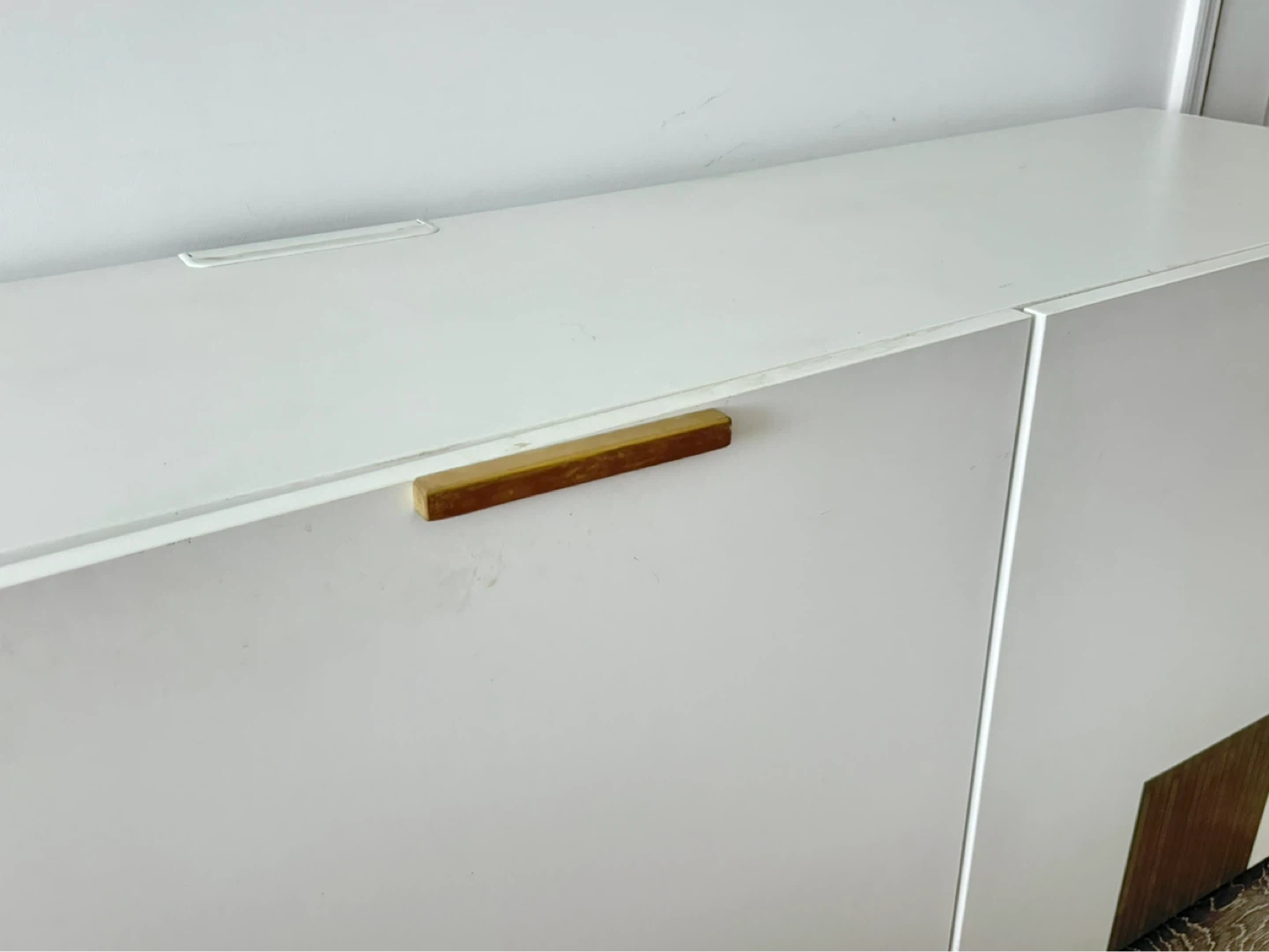 White 3-Door Storage Cabinet with Gold Accents - photo 5