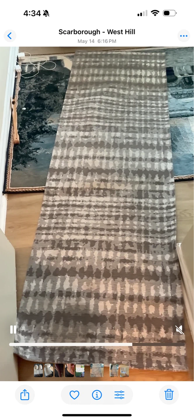 Grey Striped Area Rug