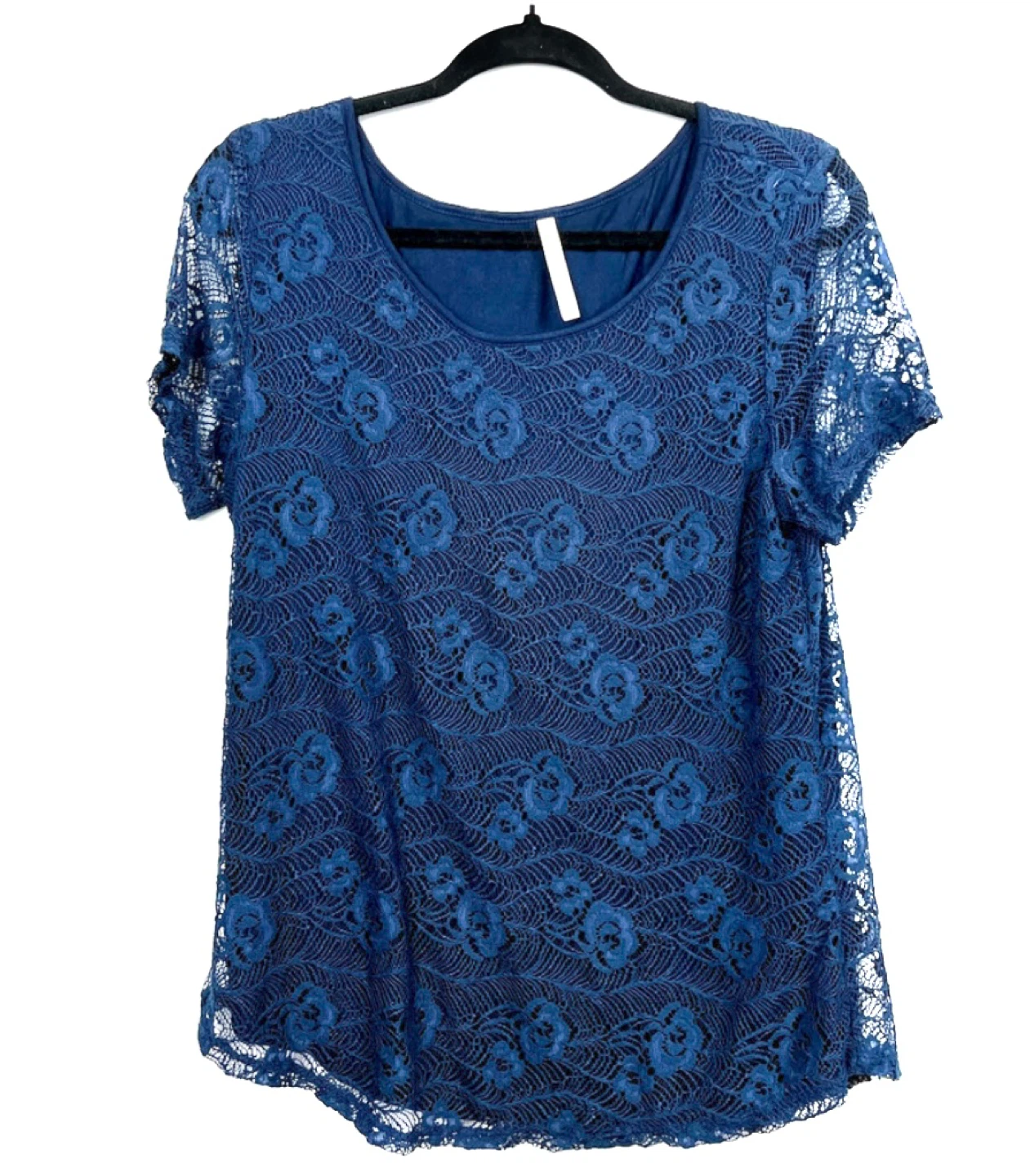 Women's Blue Lace T-Shirt Medium