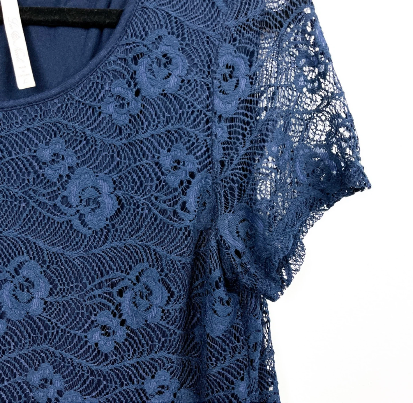 Women's Blue Lace T-Shirt Medium - photo 2
