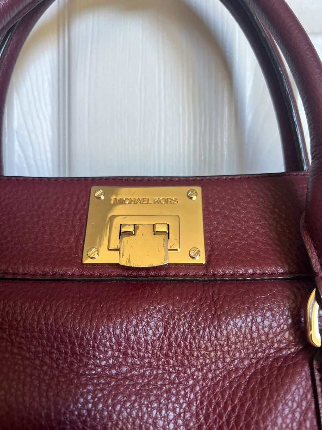 Michael Kors Burgundy Leather Satchel Handbag - photo 2