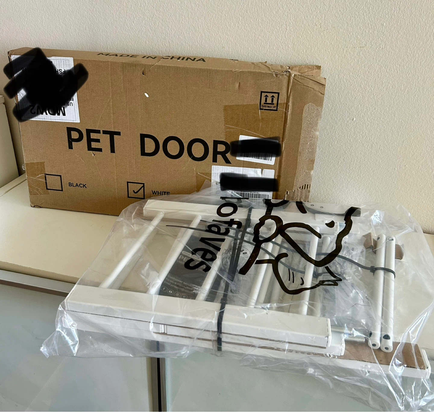 White Pet Door Gate - SMALL DOGS