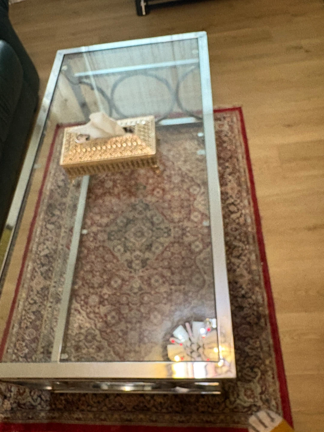 Moving sale Glass and Chrome Coffee Table - photo 4