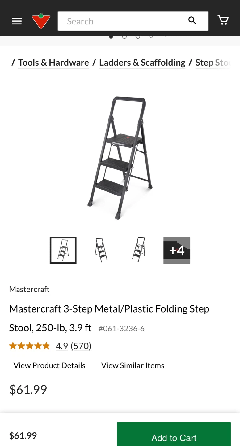 Mastercraft 3-Step Folding Step Stool - photo 4