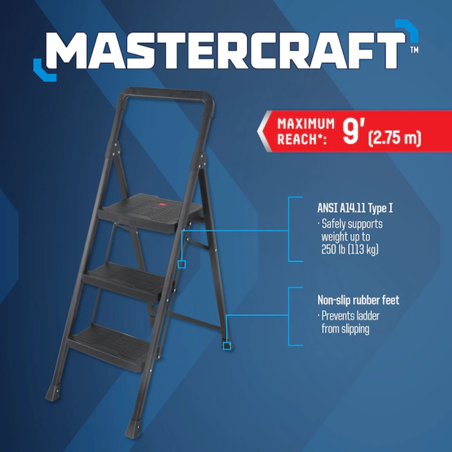 Mastercraft 3-Step Folding Step Stool