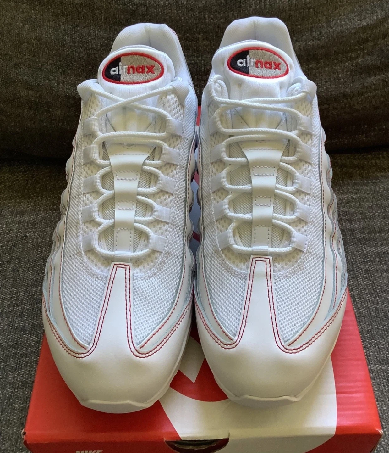 Nike Air Max 95 Sneakers White Red Men's Size 12 - photo 5
