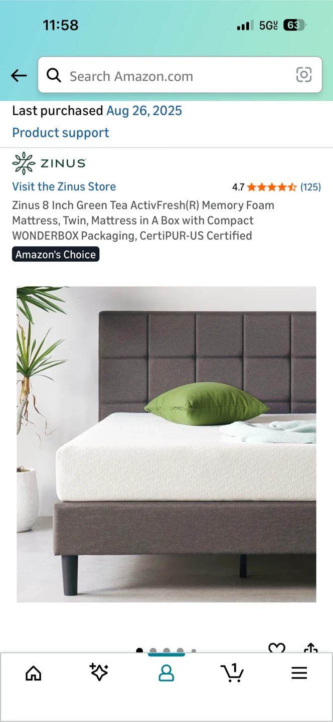 Twin size mattress + bed frame + bedsheet