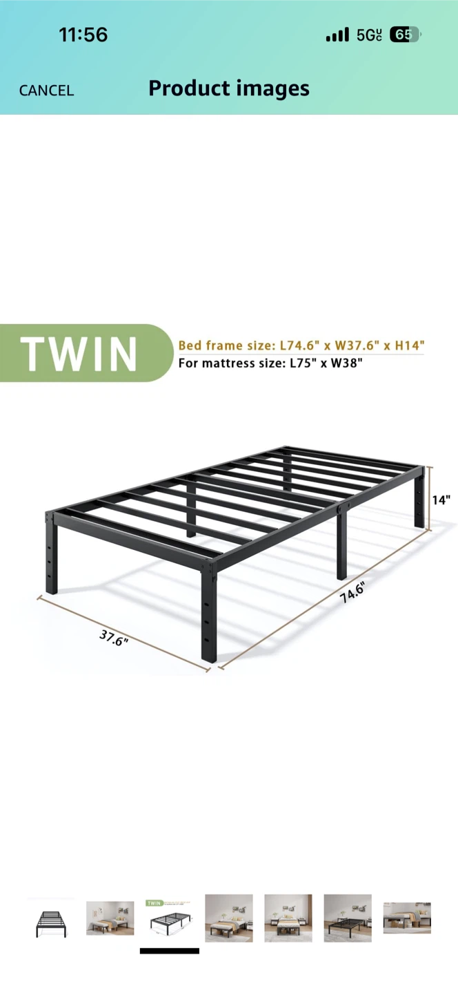Twin size mattress + bed frame + bedsheet - photo 4