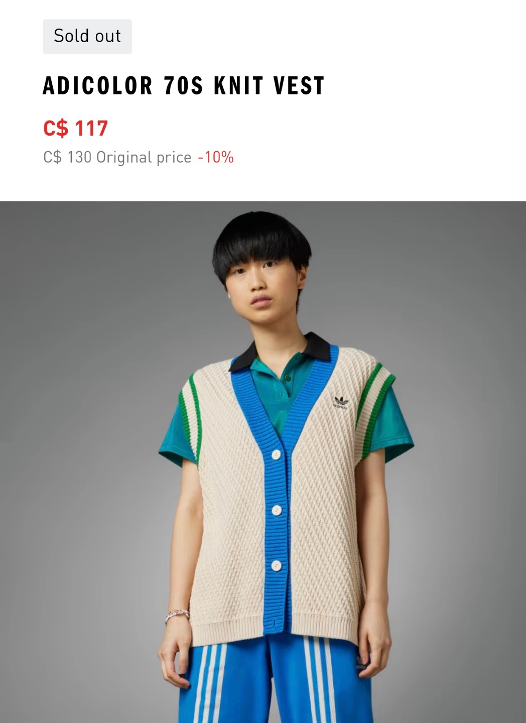 Adidas Adicolor 70s Knit Vest - photo 3