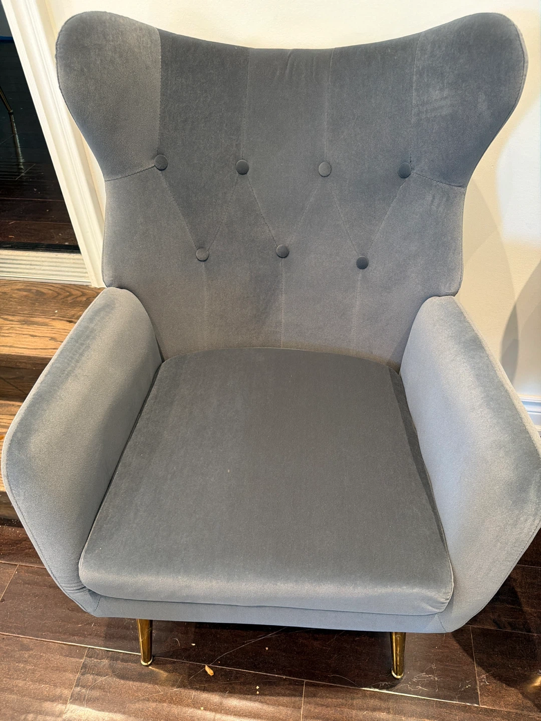 Grey Velvet Accent Chair