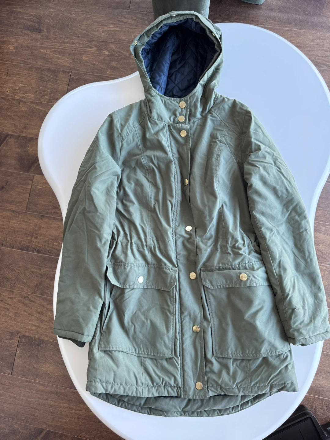 Tommy Hilfiger Green Quilted Lined Parka Jacket XS