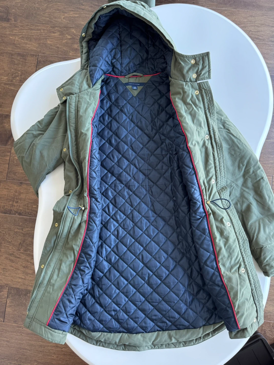 Tommy Hilfiger Green Quilted Lined Parka Jacket XS - photo 3