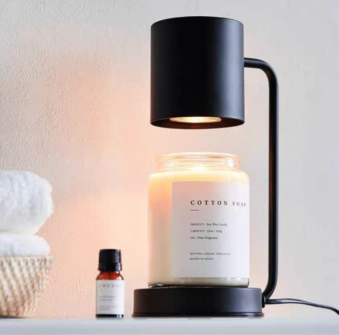 Soy Wax Candle Warmer Lamp with Cotton Soap Scent