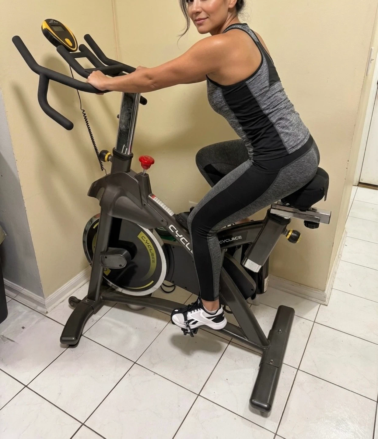 CYCLACE EXERCISE BIKE STATIONARY, 330LBS CAPACITY - BLACK/STAINL
