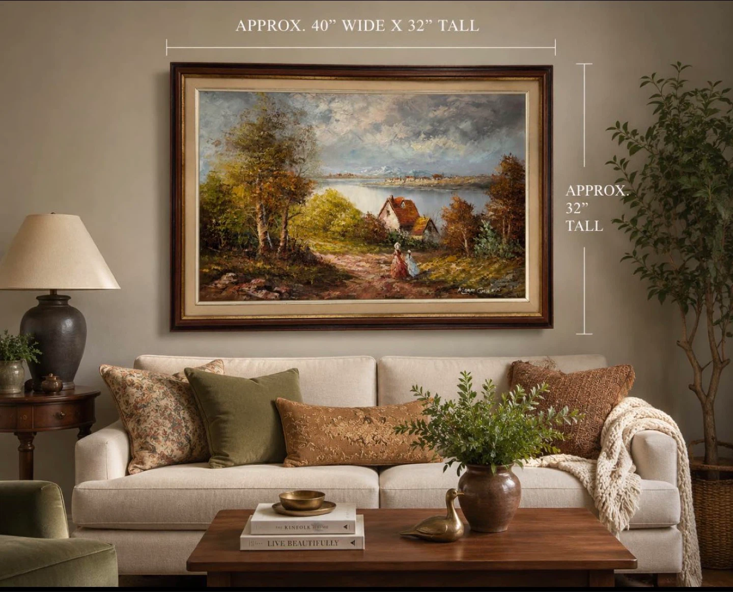 Large Vintage Original Oil