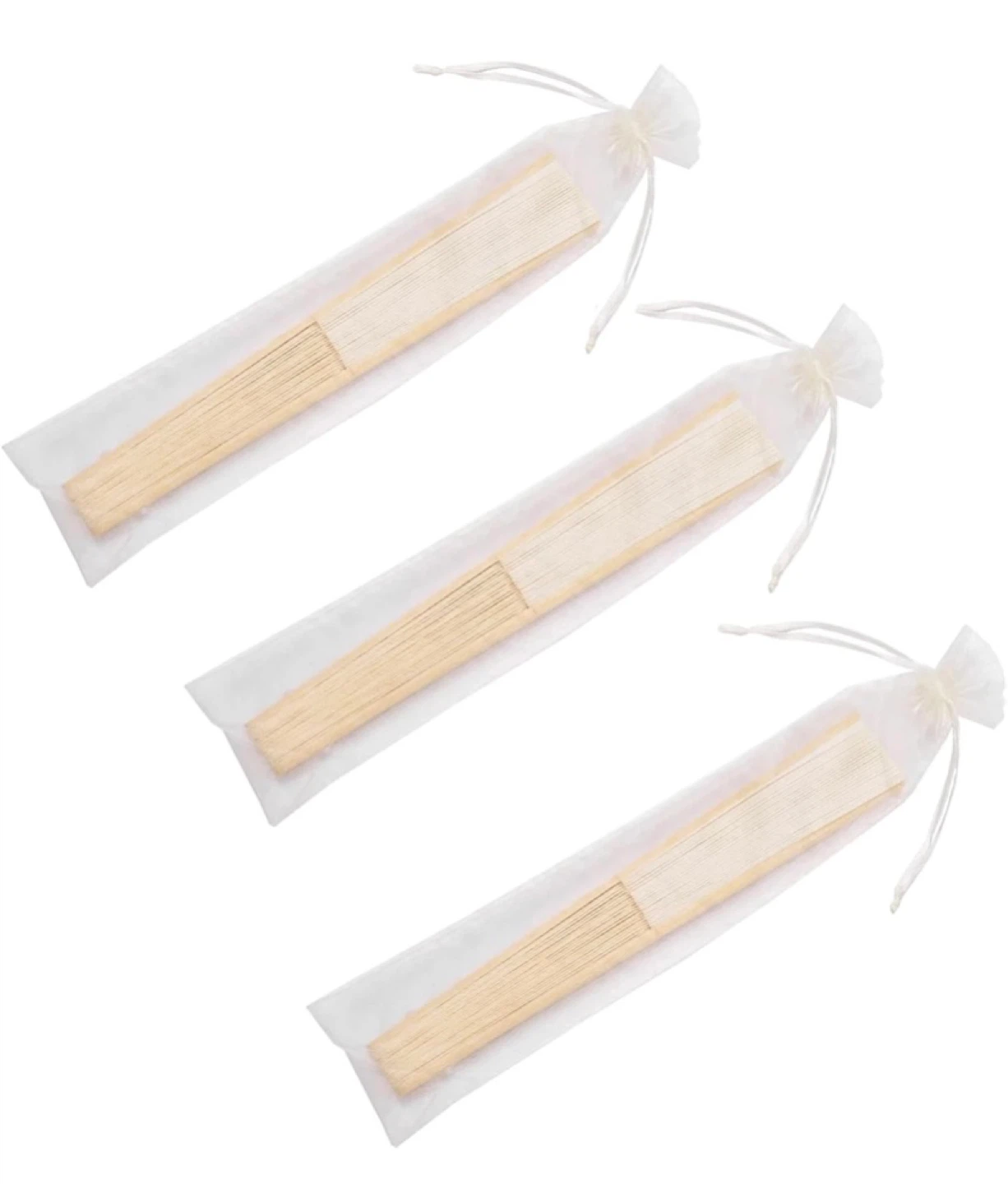 New 50pcs Paper Hand Fan with Organza Bags - photo 4