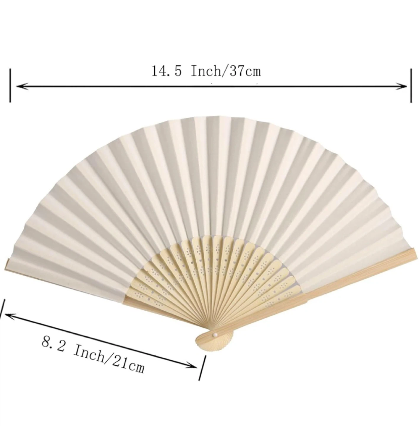 New 50pcs Paper Hand Fan with Organza Bags - photo 3