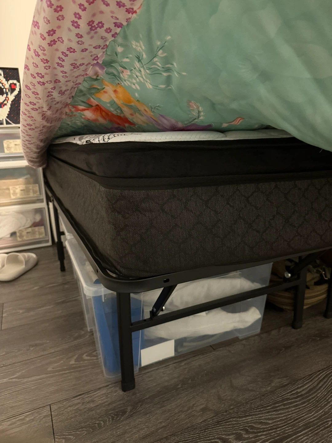 Black double Size Mattress and bed frame