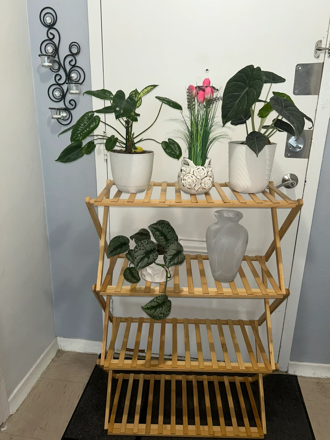 Bamboo 4-Tier Folding Plant Stand