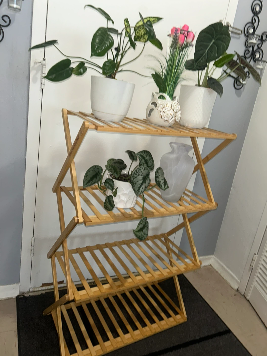 Bamboo 4-Tier Folding Plant Stand - photo 5