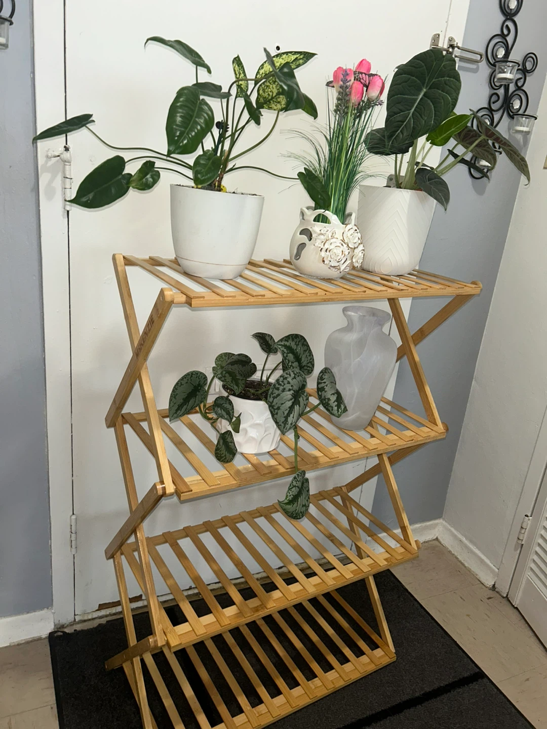 Bamboo 4-Tier Folding Plant Stand - photo 2