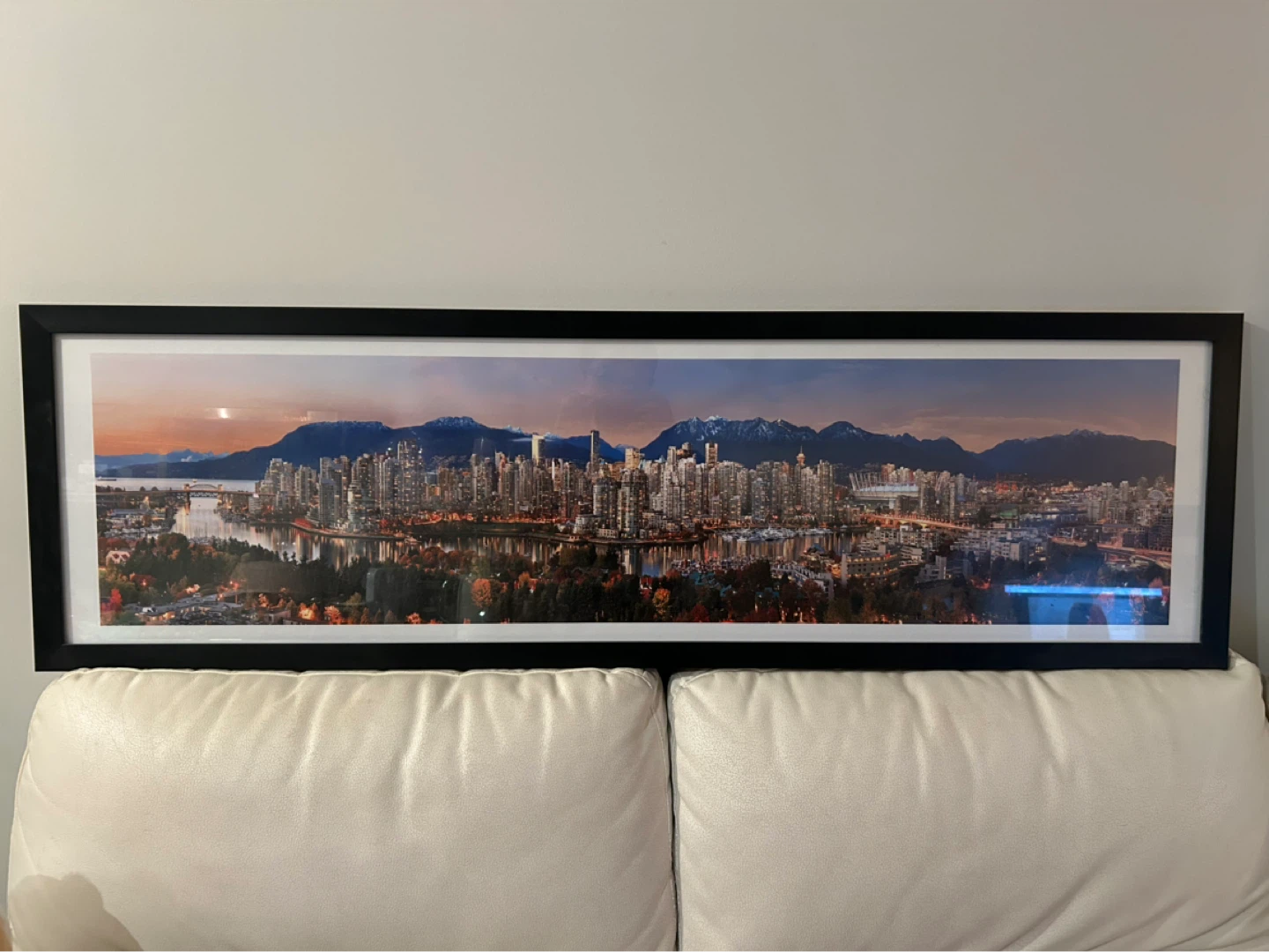 Framed Vancouver Skyline Panoramic Wall Art