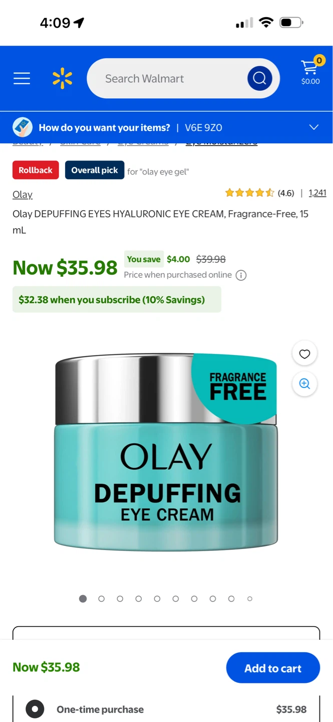 Olay Depuffing Eyes Hyaluronic Eye Gel