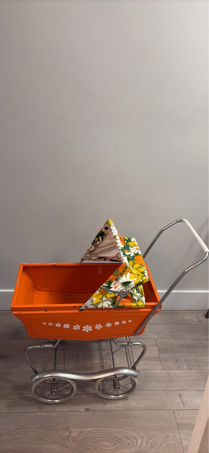 Vintage Orange Doll Stroller - photo 3