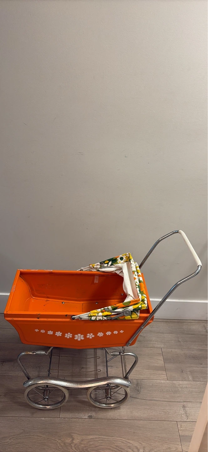 Vintage Orange Doll Stroller - photo 4