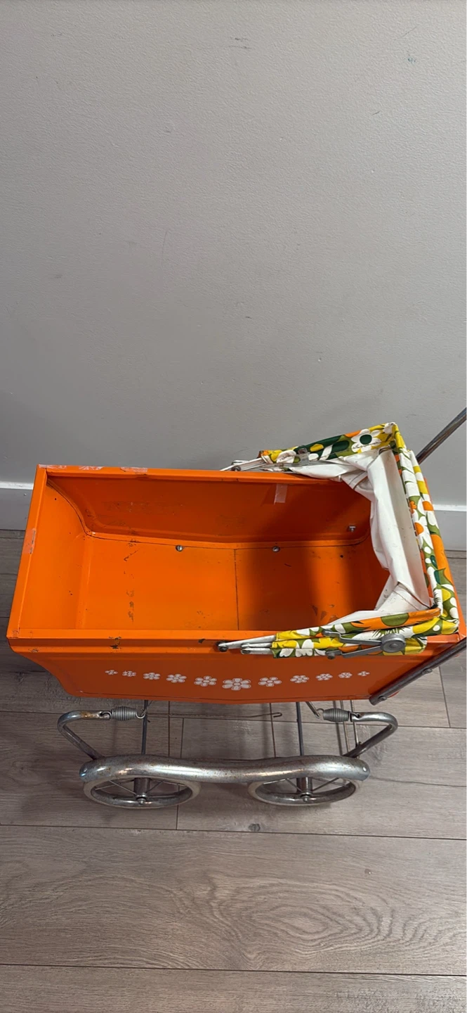 Vintage Orange Doll Stroller - photo 5